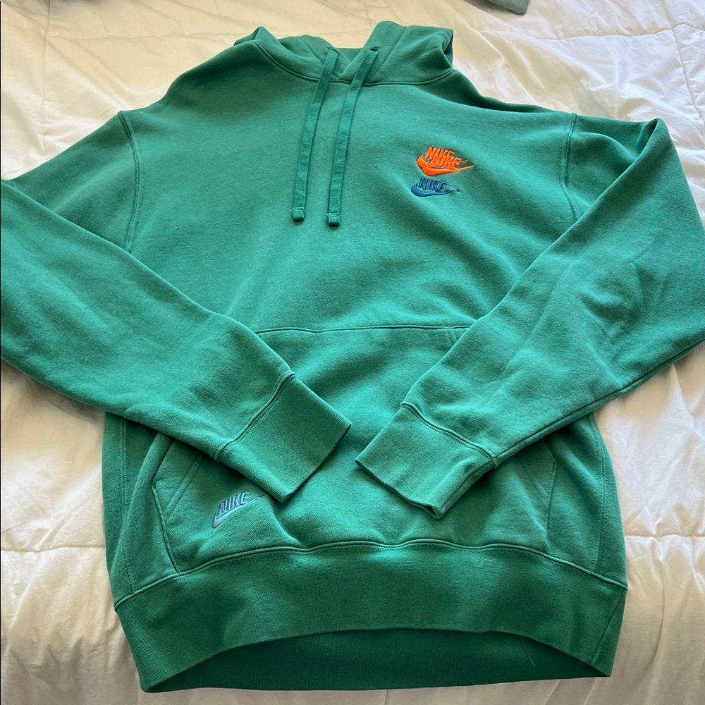 Nike Emerald Hoodie with Vibrant Logo